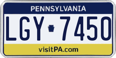 PA license plate LGY7450