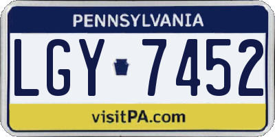 PA license plate LGY7452