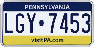 PA license plate LGY7453