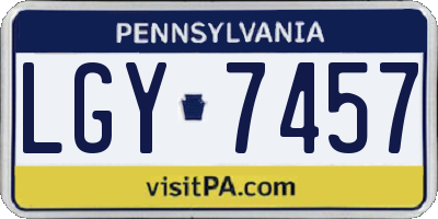 PA license plate LGY7457