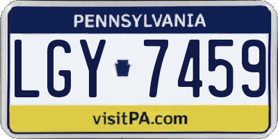 PA license plate LGY7459