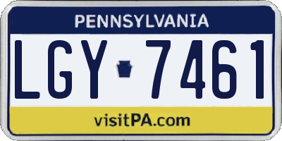 PA license plate LGY7461