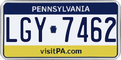 PA license plate LGY7462