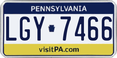 PA license plate LGY7466