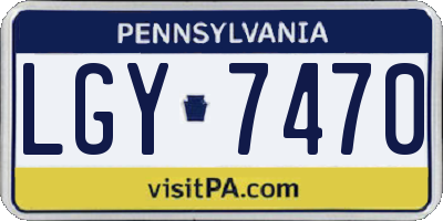 PA license plate LGY7470
