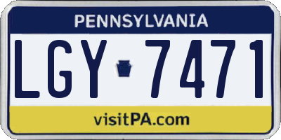 PA license plate LGY7471