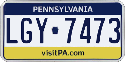 PA license plate LGY7473