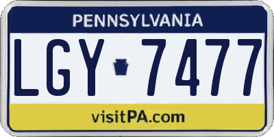 PA license plate LGY7477