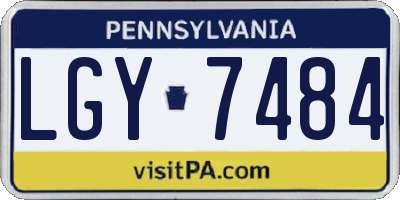 PA license plate LGY7484