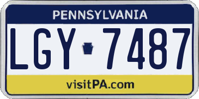 PA license plate LGY7487