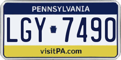 PA license plate LGY7490