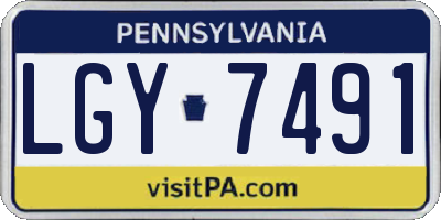 PA license plate LGY7491