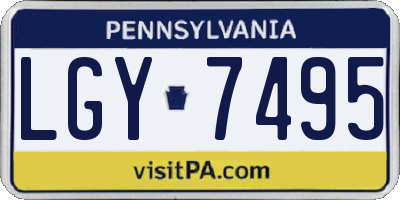 PA license plate LGY7495