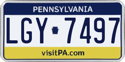 PA license plate LGY7497