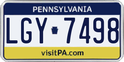 PA license plate LGY7498