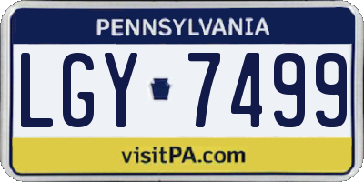 PA license plate LGY7499