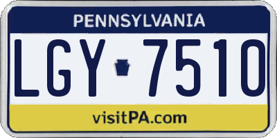 PA license plate LGY7510