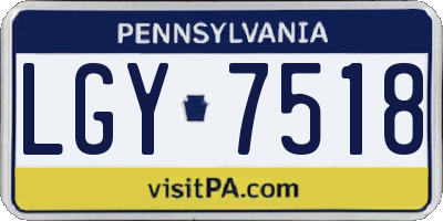 PA license plate LGY7518
