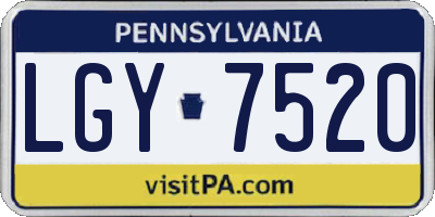 PA license plate LGY7520