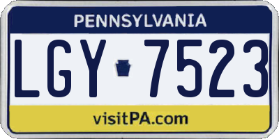 PA license plate LGY7523