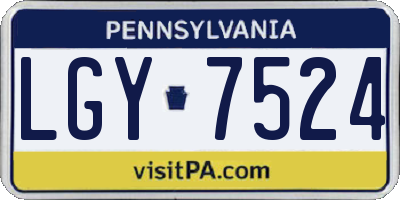 PA license plate LGY7524