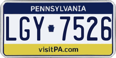 PA license plate LGY7526