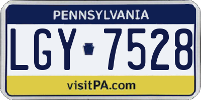PA license plate LGY7528