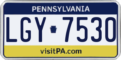 PA license plate LGY7530