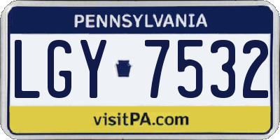 PA license plate LGY7532
