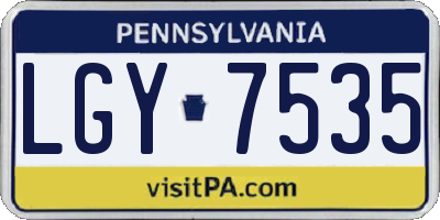PA license plate LGY7535