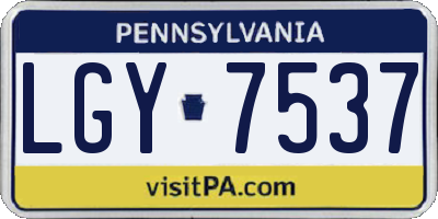 PA license plate LGY7537