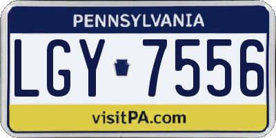 PA license plate LGY7556