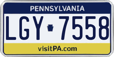 PA license plate LGY7558