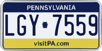 PA license plate LGY7559