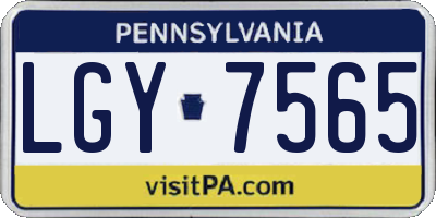 PA license plate LGY7565