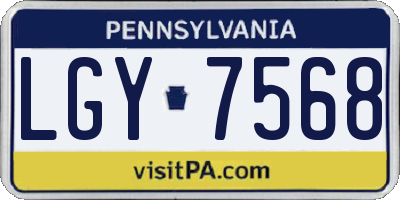 PA license plate LGY7568
