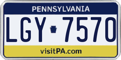PA license plate LGY7570