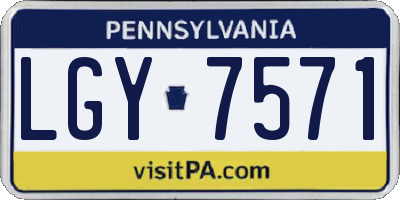 PA license plate LGY7571
