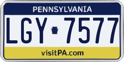 PA license plate LGY7577