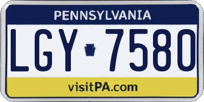 PA license plate LGY7580