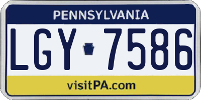 PA license plate LGY7586
