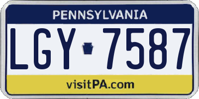 PA license plate LGY7587