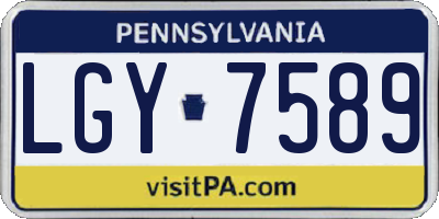 PA license plate LGY7589