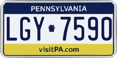 PA license plate LGY7590