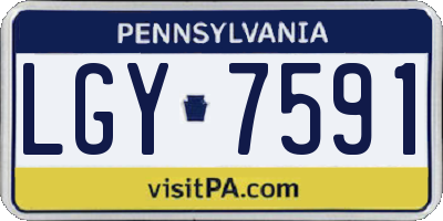PA license plate LGY7591