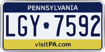 PA license plate LGY7592