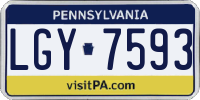 PA license plate LGY7593