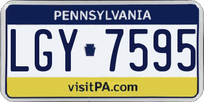 PA license plate LGY7595