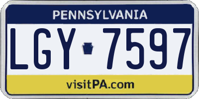 PA license plate LGY7597