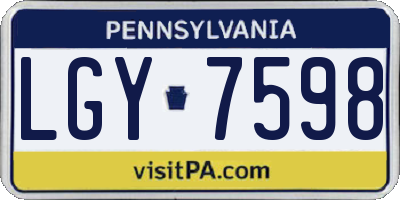 PA license plate LGY7598